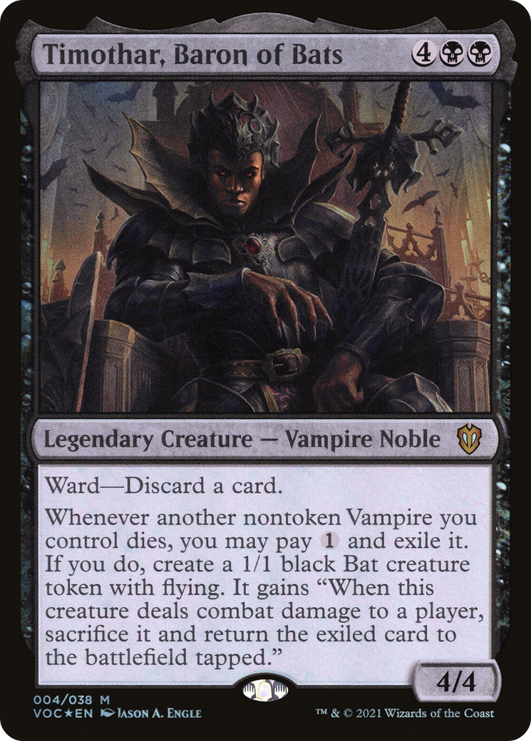 Timothar, Baron of Bats (VOC-004) - Crimson Vow Commander - Premium MTG Single from Wizards of the Coast - Just $0.33! Shop now at Game Crave Tournament Store