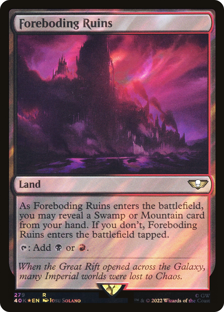 Foreboding Ruins (40K-279★) - Warhammer 40,000 Commander Foil - Premium MTG Single from Wizards of the Coast - Just $0.34! Shop now at Game Crave Tournament Store