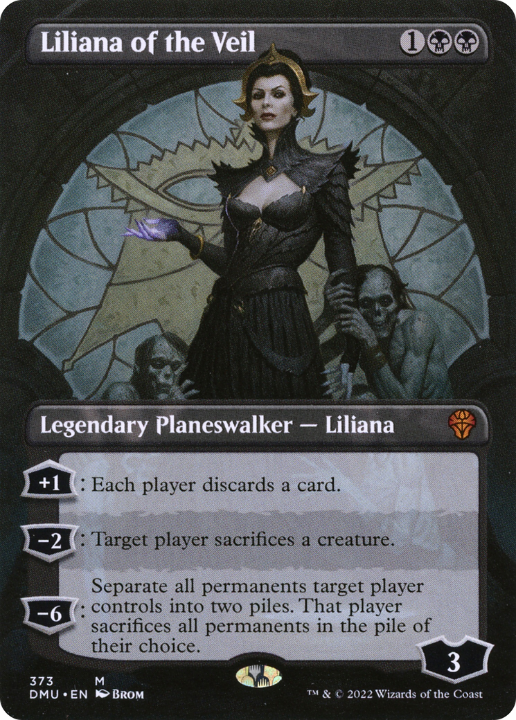 Liliana of the Veil (DMU-373) - Dominaria United (Borderless) Foil - Premium MTG Single from Wizards of the Coast - Just $2.68! Shop now at Game Crave Tournament Store