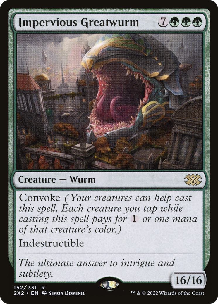 Impervious Greatwurm (2X2-152) - Double Masters 2022 - Premium MTG Single from Wizards of the Coast - Just $1.09! Shop now at Game Crave Tournament Store