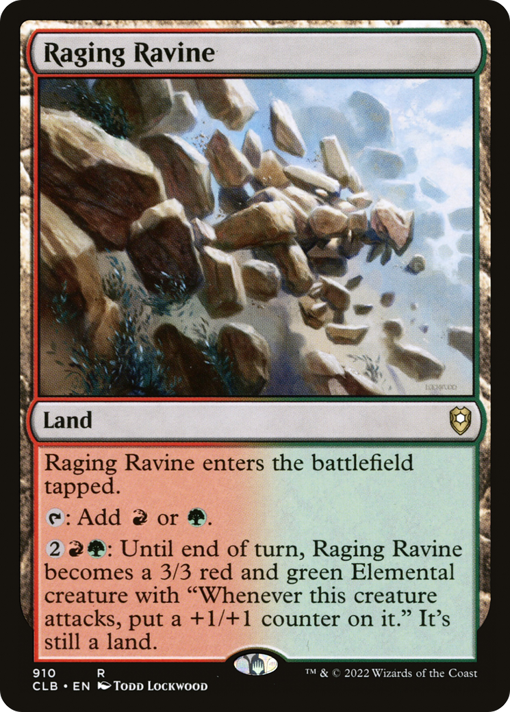Raging Ravine (CLB-910) - Commander Legends: Battle for Baldur's Gate - Premium MTG Single from Wizards of the Coast - Just $0.08! Shop now at Game Crave Tournament Store