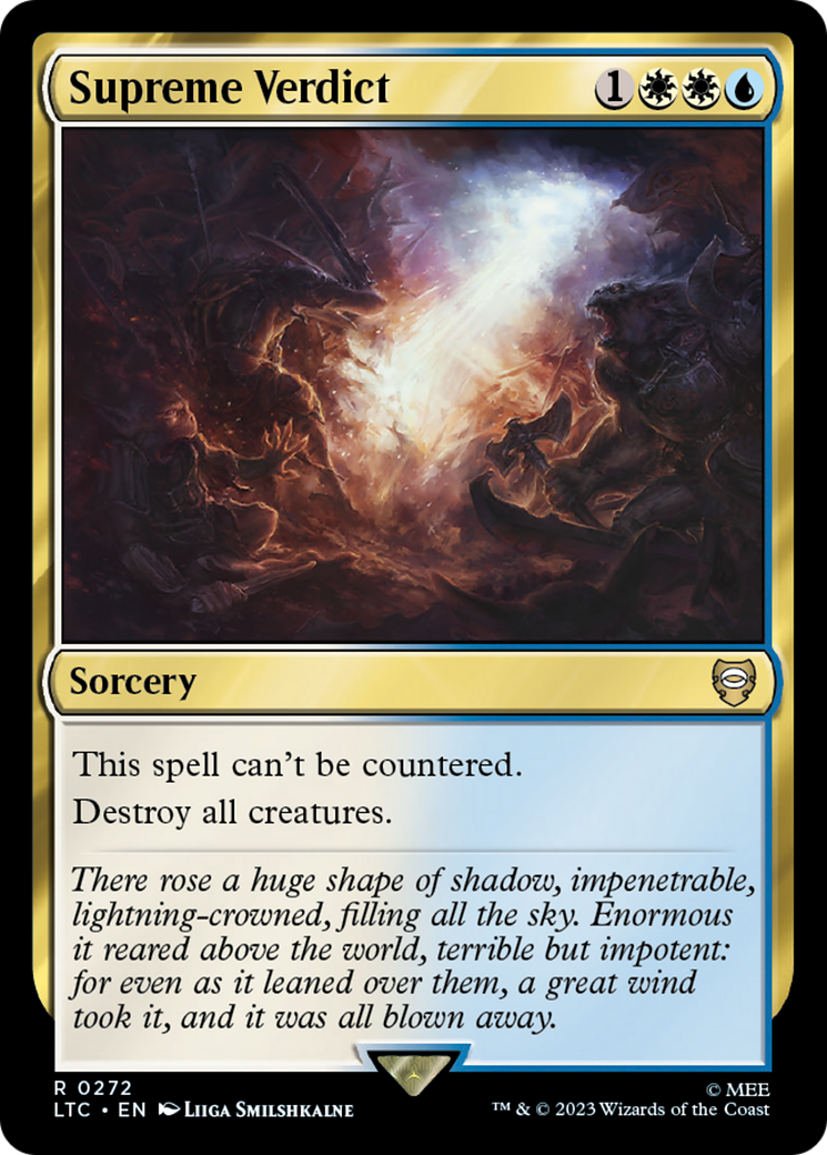 Supreme Verdict (LTC-272) - Tales of Middle-earth Commander - Premium MTG Single from Wizards of the Coast - Just $0.30! Shop now at Game Crave Tournament Store