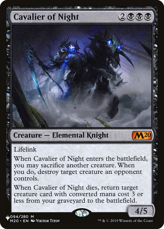 Cavalier of Night (PLIST-597) - The List - Premium MTG Single from Wizards of the Coast - Just $1.05! Shop now at Game Crave Tournament Store
