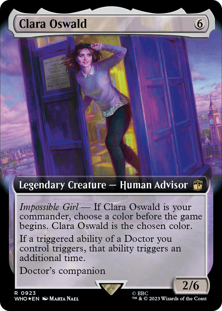 Clara Oswald (WHO-923) - Doctor Who: (Extended Art) Foil - Premium MTG Single from Wizards of the Coast - Just $2.17! Shop now at Game Crave Tournament Store
