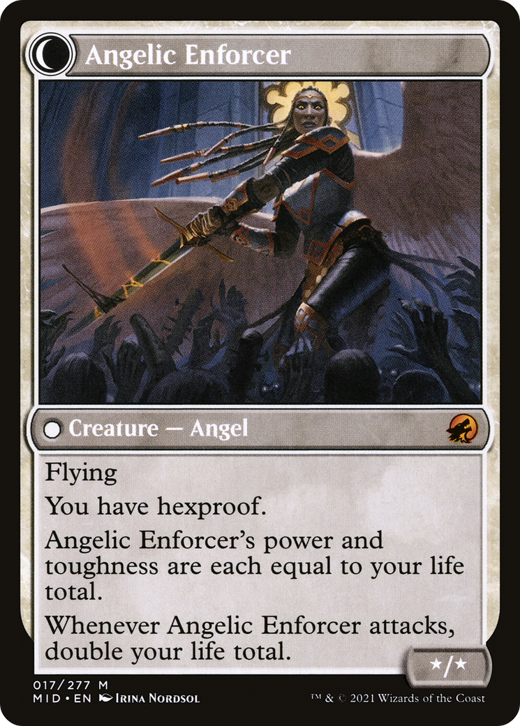 Enduring Angel // Angelic Enforcer (MID-017) - Innistrad: Midnight Hunt: (Double Faced Transform) Foil - Premium MTG Single from Wizards of the Coast - Just $0.49! Shop now at Game Crave Tournament Store