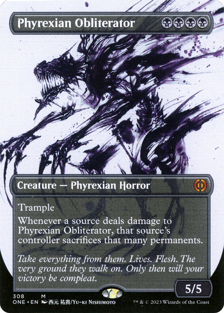 Phyrexian Obliterator (ONE-308) - Phyrexia: All Will Be One: (Showcase) (Borderless) - Premium MTG Single from Wizards of the Coast - Just $2.25! Shop now at Game Crave Tournament Store