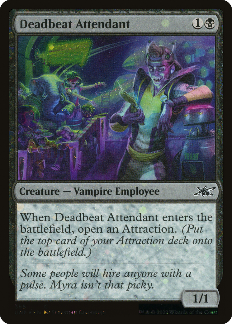 Deadbeat Attendant (UNF-355) - Unfinity Foil - Premium MTG Single from Wizards of the Coast - Just $0.30! Shop now at Game Crave Tournament Store