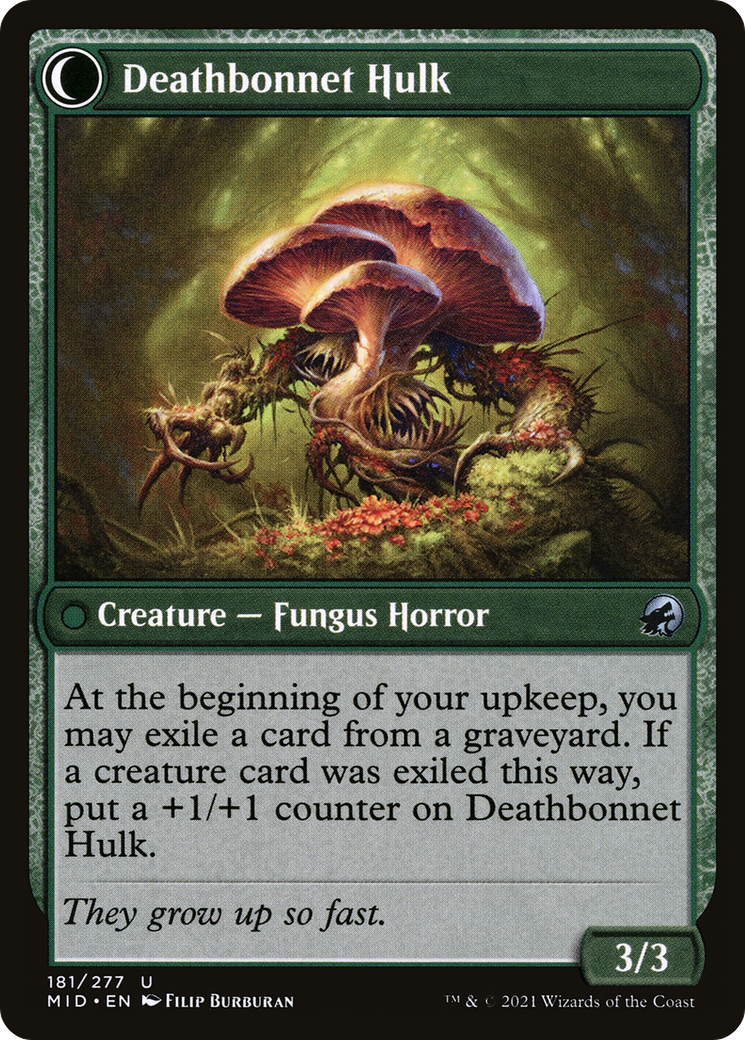 Deathbonnet Sprout // Deathbonnet Hulk (MID-181) - Innistrad: Midnight Hunt: (Double Faced Transform) - Premium MTG Single from Wizards of the Coast - Just $0.08! Shop now at Game Crave Tournament Store