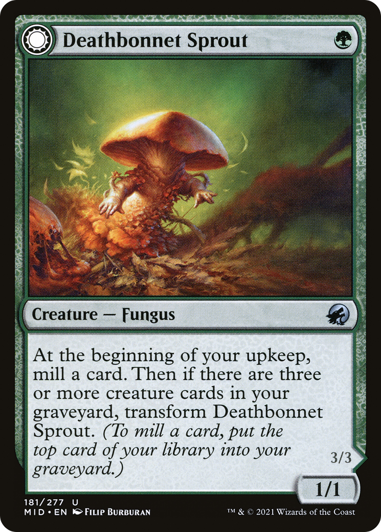 Deathbonnet Sprout // Deathbonnet Hulk (MID-181) - Innistrad: Midnight Hunt: (Double Faced Transform) Foil - Premium MTG Single from Wizards of the Coast - Just $0.08! Shop now at Game Crave Tournament Store