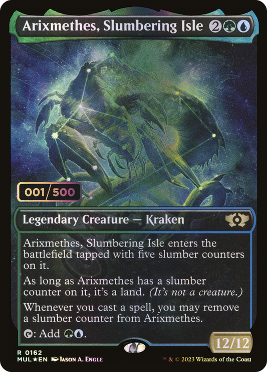 Arixmethes, Slumbering Isle (MUL-162Z) - Multiverse Legends: (Showcase) Foil - Premium MTG Single from Wizards of the Coast - Just $65.60! Shop now at Game Crave Tournament Store