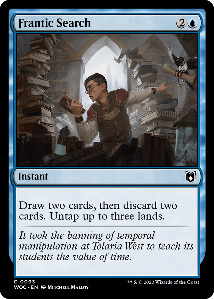 Frantic Search (WOC-093) - Wilds of Eldraine Commander - Premium MTG Single from Wizards of the Coast - Just $0.37! Shop now at Game Crave Tournament Store