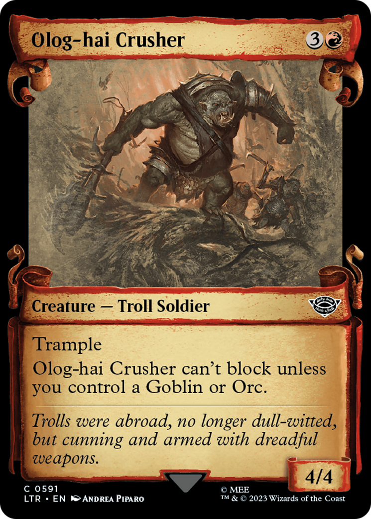 Olog-hai Crusher (LTR-591) - The Lord of the Rings: Tales of Middle-earth: (Showcase) Foil - Premium MTG Single from Wizards of the Coast - Just $0.08! Shop now at Game Crave Tournament Store