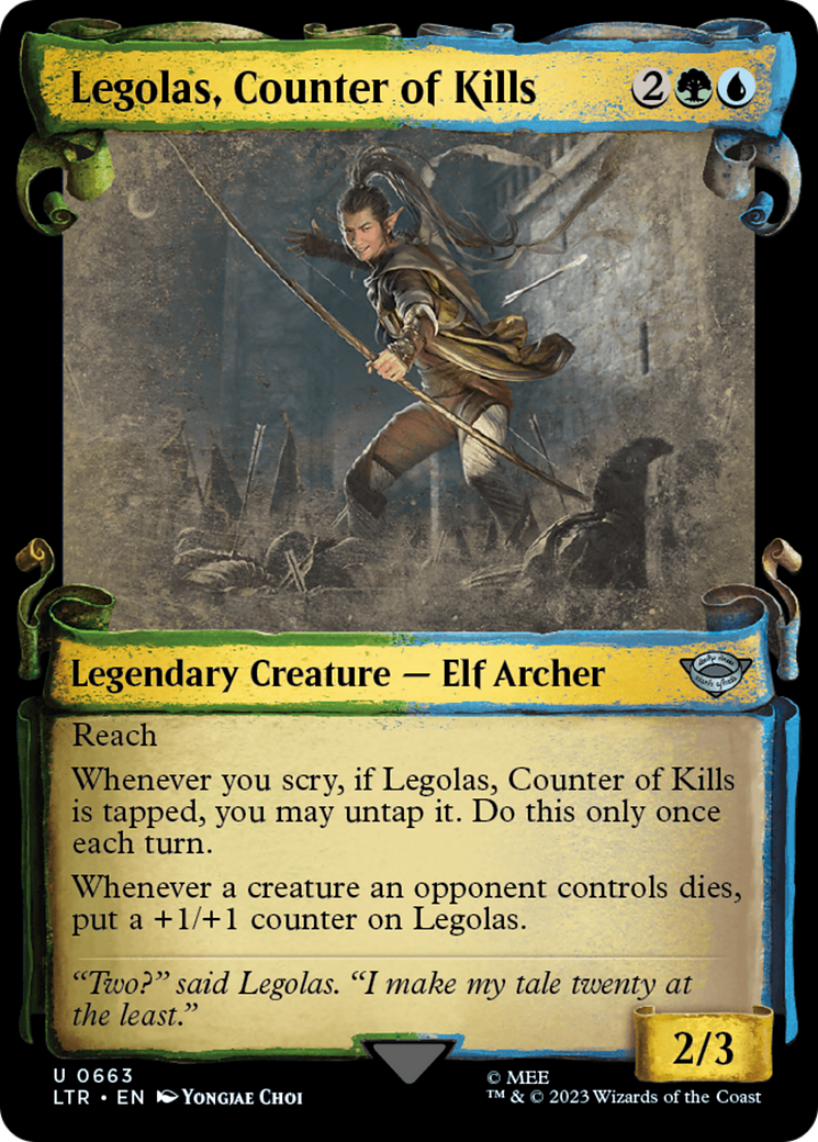 Legolas, Counter of Kills (LTR-663) - The Lord of the Rings: Tales of Middle-earth: (Showcase) - Premium MTG Single from Wizards of the Coast - Just $0.08! Shop now at Game Crave Tournament Store