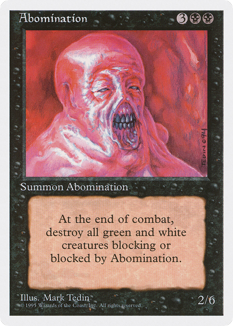 Abomination (4ED-117) - Fourth Edition - Premium MTG Single from Wizards of the Coast - Just $0.08! Shop now at Game Crave Tournament Store