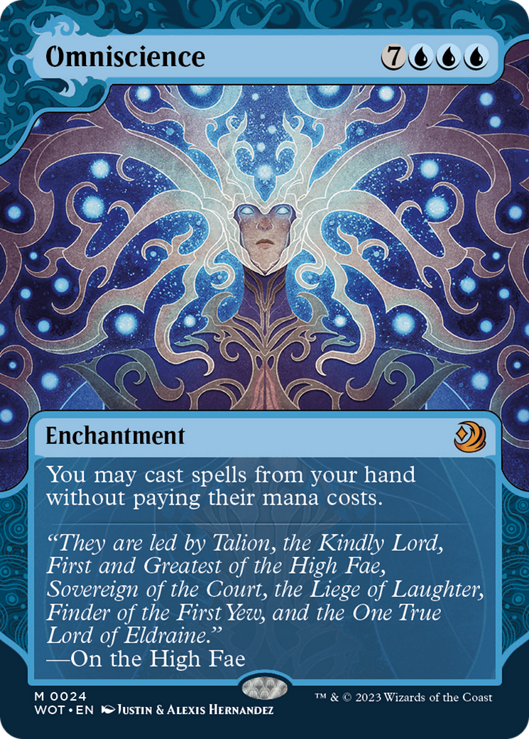 Omniscience (WOT-024) - Wilds of Eldraine: Enchanting Tales: (Showcase) (Borderless) - Premium MTG Single from Wizards of the Coast - Just $1.40! Shop now at Game Crave Tournament Store