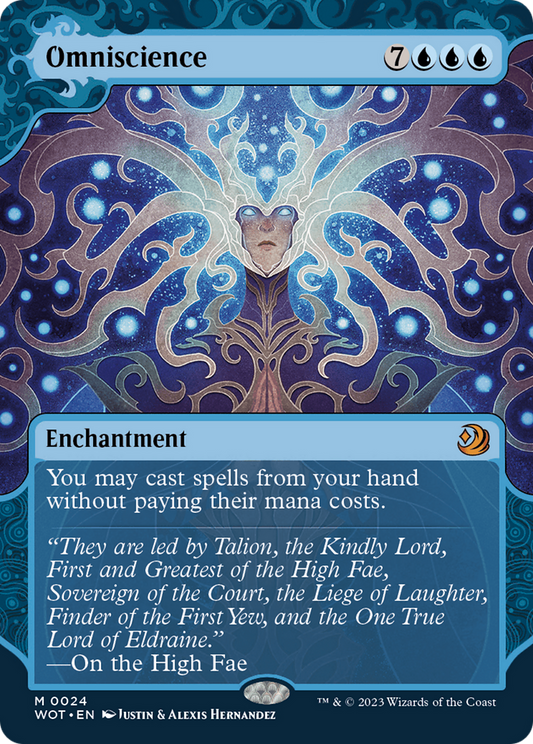Omniscience (WOT-024) - Wilds of Eldraine: Enchanting Tales: (Showcase) (Borderless) - Premium MTG Single from Wizards of the Coast - Just $1.40! Shop now at Game Crave Tournament Store