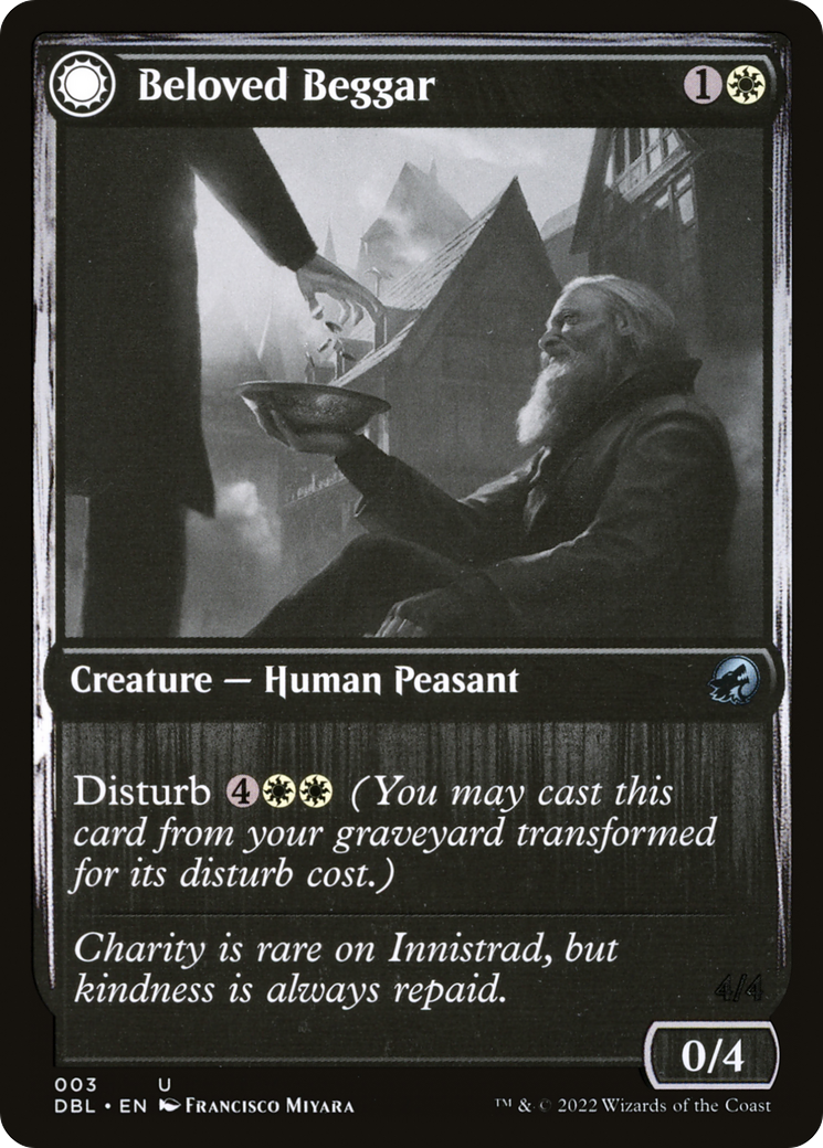 Beloved Beggar // Generous Soul (DBL-003) - Innistrad: Double Feature: (Double Faced Transform) Foil - Premium MTG Single from Wizards of the Coast - Just $0.08! Shop now at Game Crave Tournament Store