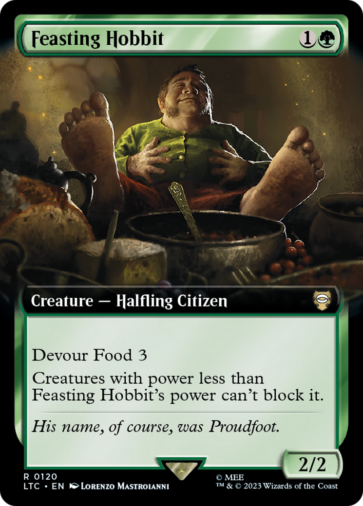 Feasting Hobbit (LTC-120) - Tales of Middle-earth Commander: (Extended Art) - Premium MTG Single from Wizards of the Coast - Just $0.52! Shop now at Game Crave Tournament Store