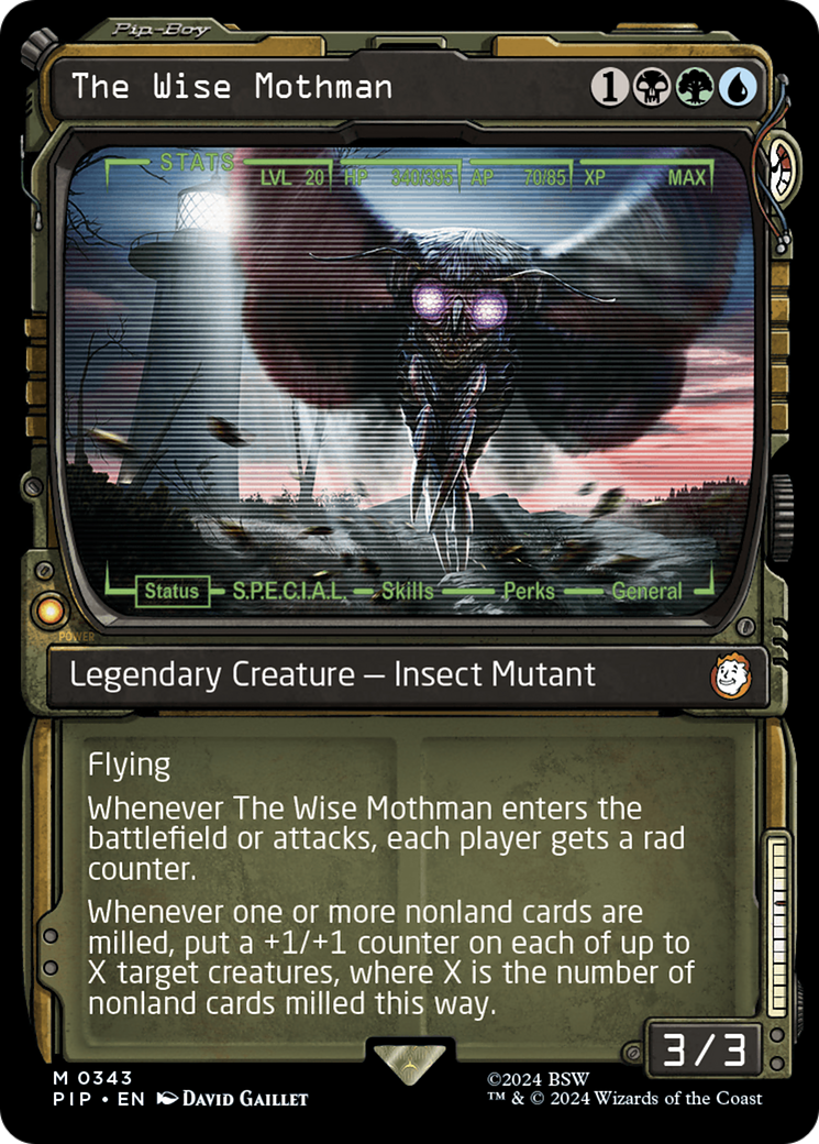 The Wise Mothman (PIP-343) - Fallout: (Showcase) - Premium MTG Single from Wizards of the Coast - Just $1.73! Shop now at Game Crave Tournament Store