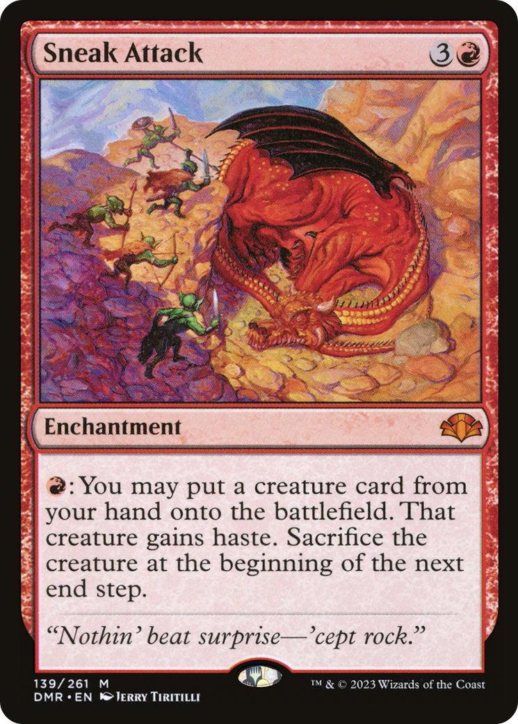 Sneak Attack (DMR-139) - Dominaria Remastered Foil - Premium MTG Single from Wizards of the Coast - Just $4.49! Shop now at Game Crave Tournament Store