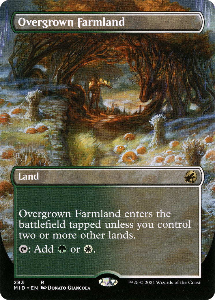 Overgrown Farmland (MID-283) - Innistrad: Midnight Hunt (Borderless) - Premium MTG Single from Wizards of the Coast - Just $0.89! Shop now at Game Crave Tournament Store