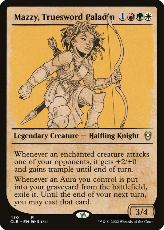 Mazzy, Truesword Paladin (CLB-430) - Commander Legends: Battle for Baldur's Gate: (Showcase) - Premium MTG Single from Wizards of the Coast - Just $0.25! Shop now at Game Crave Tournament Store