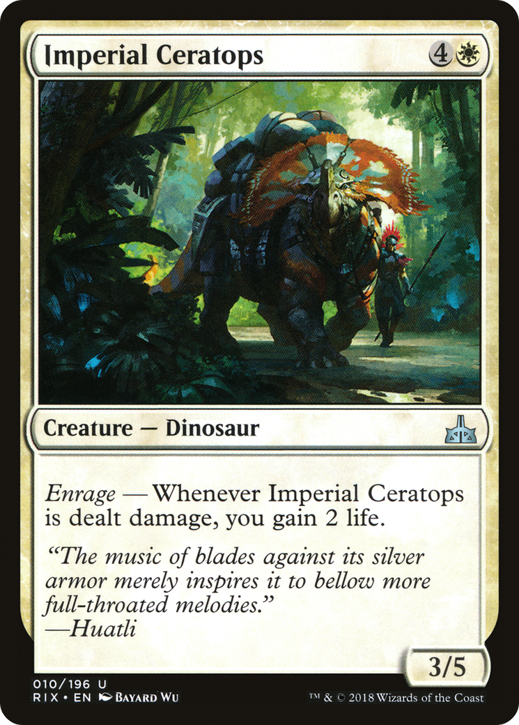 Imperial Ceratops (RIX-010) - Rivals of Ixalan Foil - Premium MTG Single from Wizards of the Coast - Just $0.11! Shop now at Game Crave Tournament Store