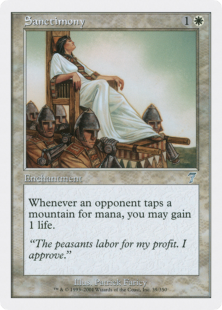 Sanctimony (7ED-039) - Seventh Edition - Premium MTG Single from Wizards of the Coast - Just $0.25! Shop now at Game Crave Tournament Store