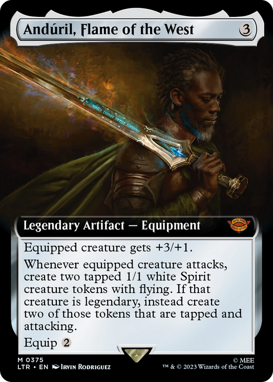 Andúril, Flame of the West (LTR-375) - The Lord of the Rings: Tales of Middle-earth: (Extended Art) - Premium MTG Single from Wizards of the Coast - Just $1.50! Shop now at Game Crave Tournament Store