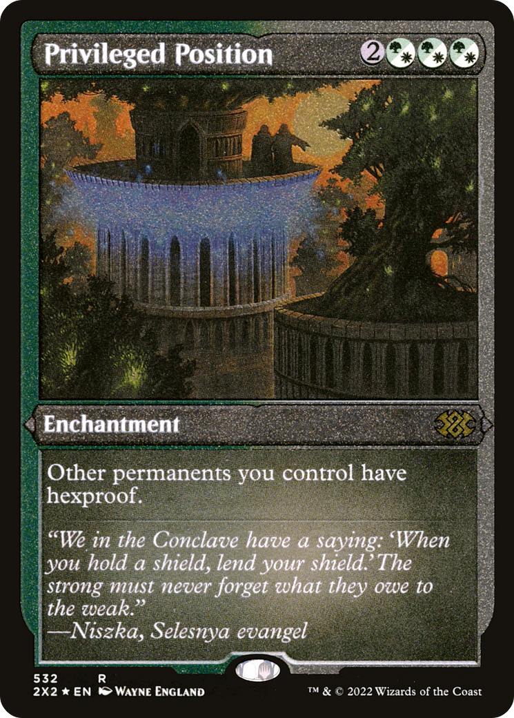 Privileged Position (2X2-532) - Double Masters 2022 Etched Foil - Premium MTG Single from Wizards of the Coast - Just $1.06! Shop now at Game Crave Tournament Store