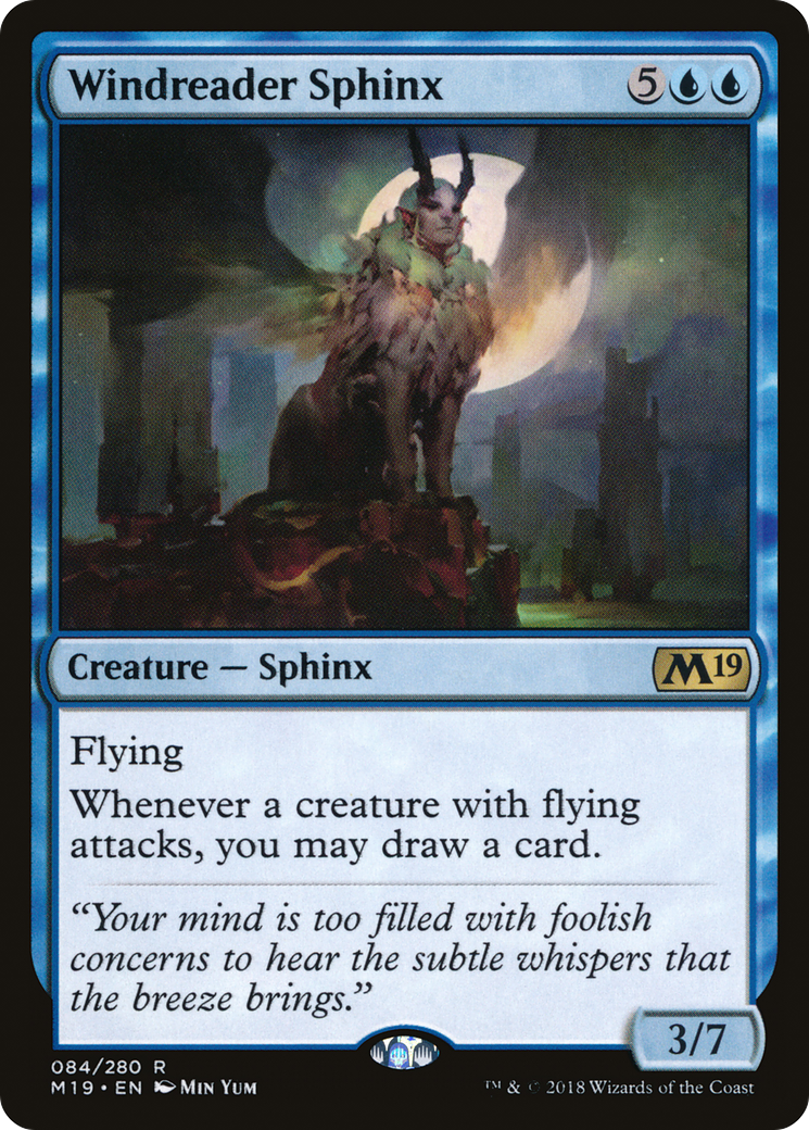 Windreader Sphinx (M19-084) - Core Set 2019 - Premium MTG Single from Wizards of the Coast - Just $0.08! Shop now at Game Crave Tournament Store