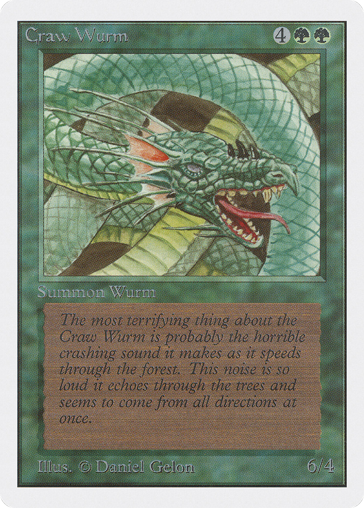 Craw Wurm (2ED-191) - Unlimited Edition - Premium MTG Single from Wizards of the Coast - Just $0.25! Shop now at Game Crave Tournament Store