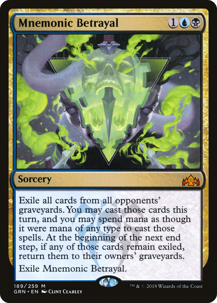 Mnemonic Betrayal (GRN-189) - Guilds of Ravnica Foil - Premium MTG Single from Wizards of the Coast - Just $12.34! Shop now at Game Crave Tournament Store