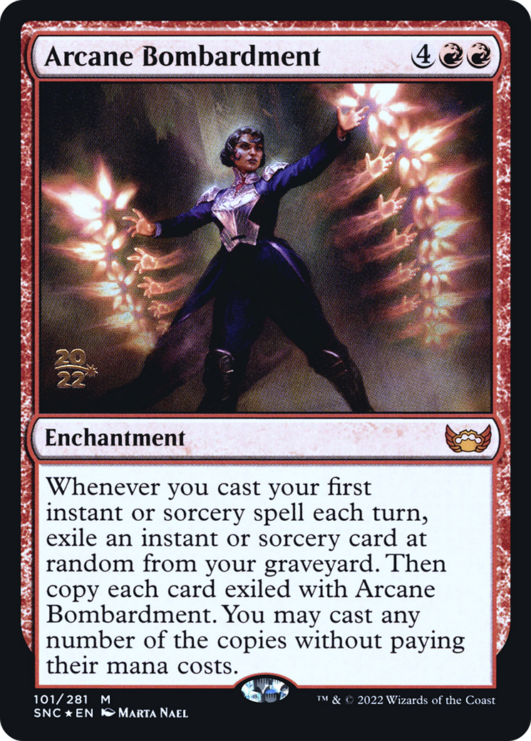 Arcane Bombardment (PSNC-101S) - Streets of New Capenna Promos Foil - Premium MTG Single from Wizards of the Coast - Just $0.61! Shop now at Game Crave Tournament Store