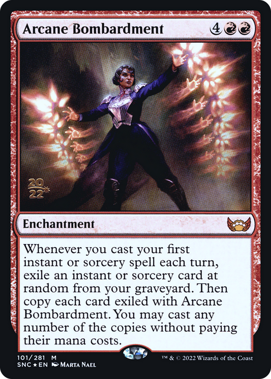 Arcane Bombardment (PSNC-101S) - Streets of New Capenna Promos Foil - Premium MTG Single from Wizards of the Coast - Just $0.61! Shop now at Game Crave Tournament Store