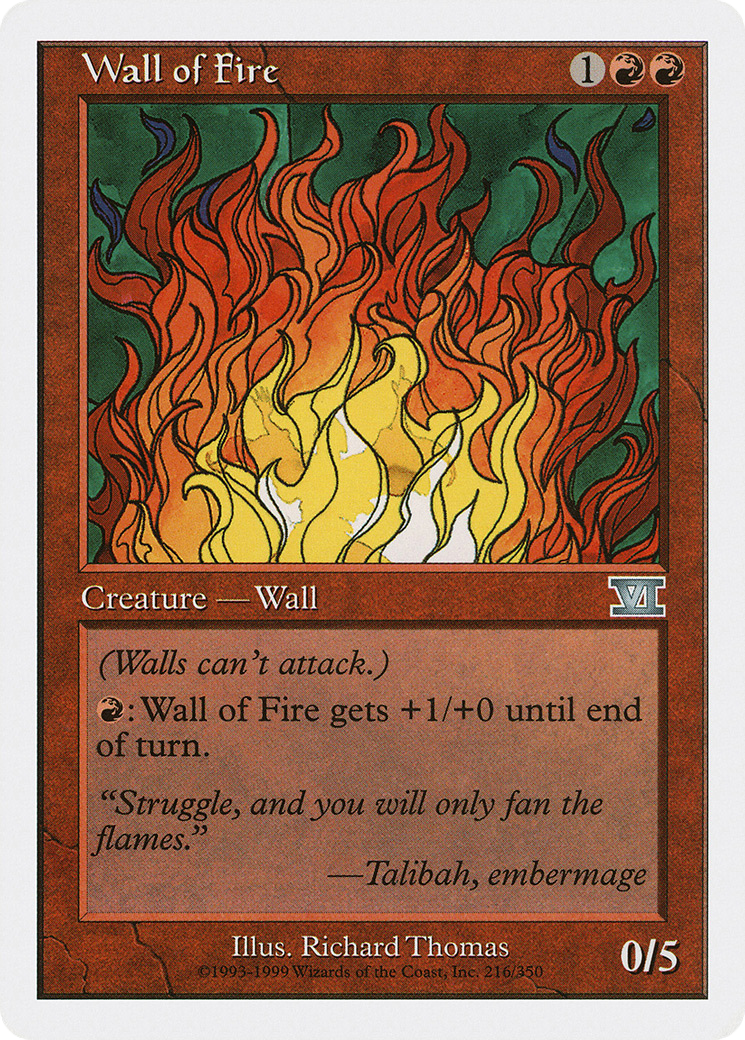 Wall of Fire (6ED-216) - Classic Sixth Edition - Premium MTG Single from Wizards of the Coast - Just $0.08! Shop now at Game Crave Tournament Store