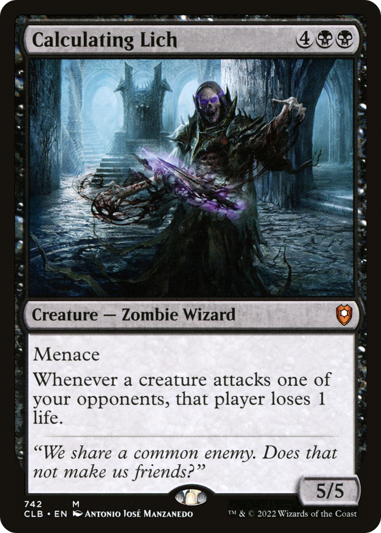 Calculating Lich (CLB-742) - Commander Legends: Battle for Baldur's Gate - Premium MTG Single from Wizards of the Coast - Just $0.38! Shop now at Game Crave Tournament Store