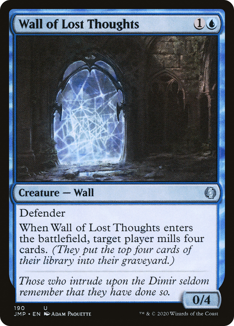 Wall of Lost Thoughts (JMP-190) - Jumpstart - Premium MTG Single from Wizards of the Coast - Just $0.08! Shop now at Game Crave Tournament Store
