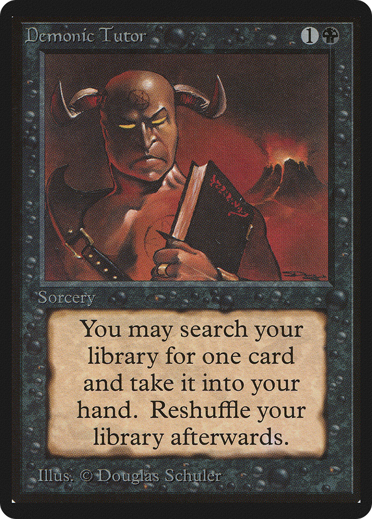 Demonic Tutor (LEB-105) - Limited Edition Beta - Premium MTG Single from Wizards of the Coast - Just $799.99! Shop now at Game Crave Tournament Store