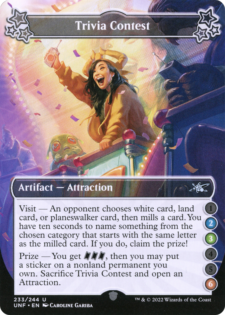Trivia Contest (UNF-233A) - Unfinity - Premium MTG Single from Wizards of the Coast - Just $0.08! Shop now at Game Crave Tournament Store