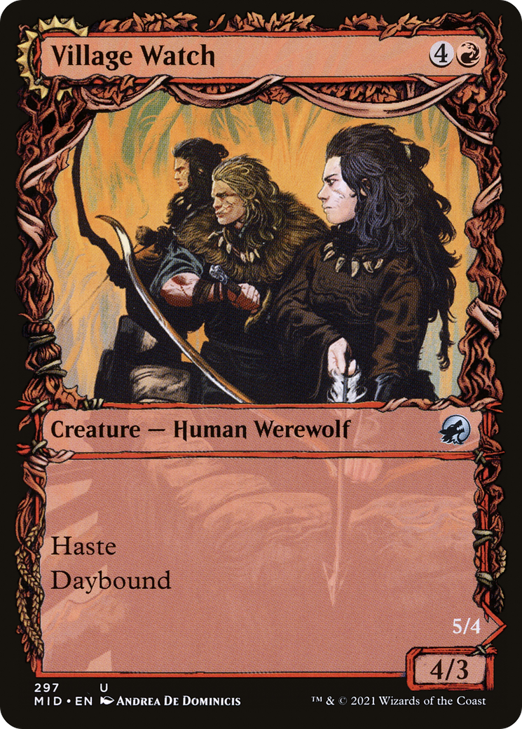 Village Watch // Village Reavers (MID-297) - Innistrad: Midnight Hunt: (Showcase, Double Faced Transform) - Premium MTG Single from Wizards of the Coast - Just $0.08! Shop now at Game Crave Tournament Store