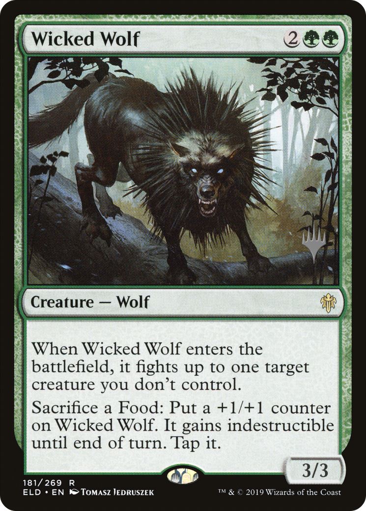 Wicked Wolf (PELD-181P) - Throne of Eldraine Promos - Premium MTG Single from Wizards of the Coast - Just $0.08! Shop now at Game Crave Tournament Store