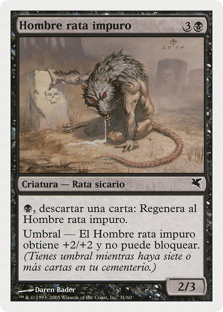 Dirty Wererat (PSAL-A31) - Salvat 2005 - Premium MTG Single from Wizards of the Coast - Just $0! Shop now at Game Crave Tournament Store
