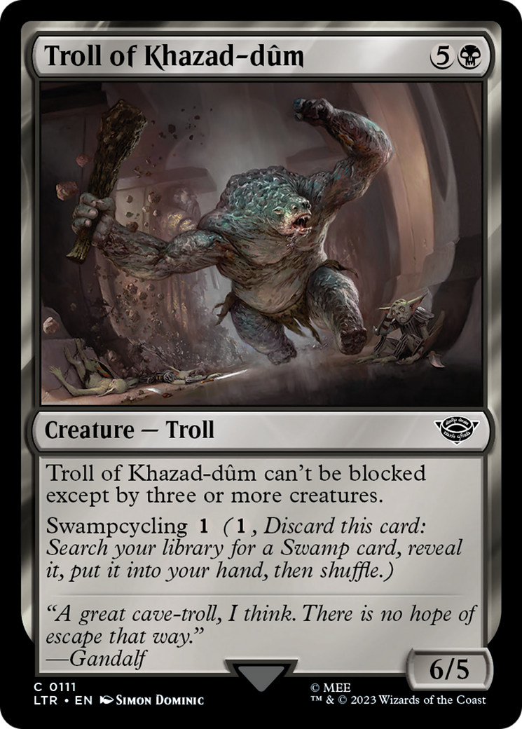 Troll of Khazad-dûm (LTR-111) - The Lord of the Rings: Tales of Middle-earth Foil - Premium MTG Single from Wizards of the Coast - Just $0.17! Shop now at Game Crave Tournament Store