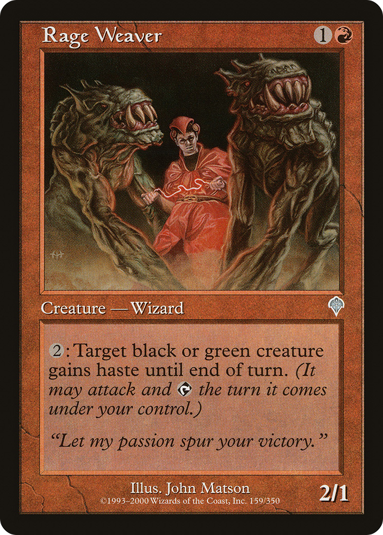 Rage Weaver (INV-159) - Invasion Foil - Premium MTG Single from Wizards of the Coast - Just $0.10! Shop now at Game Crave Tournament Store