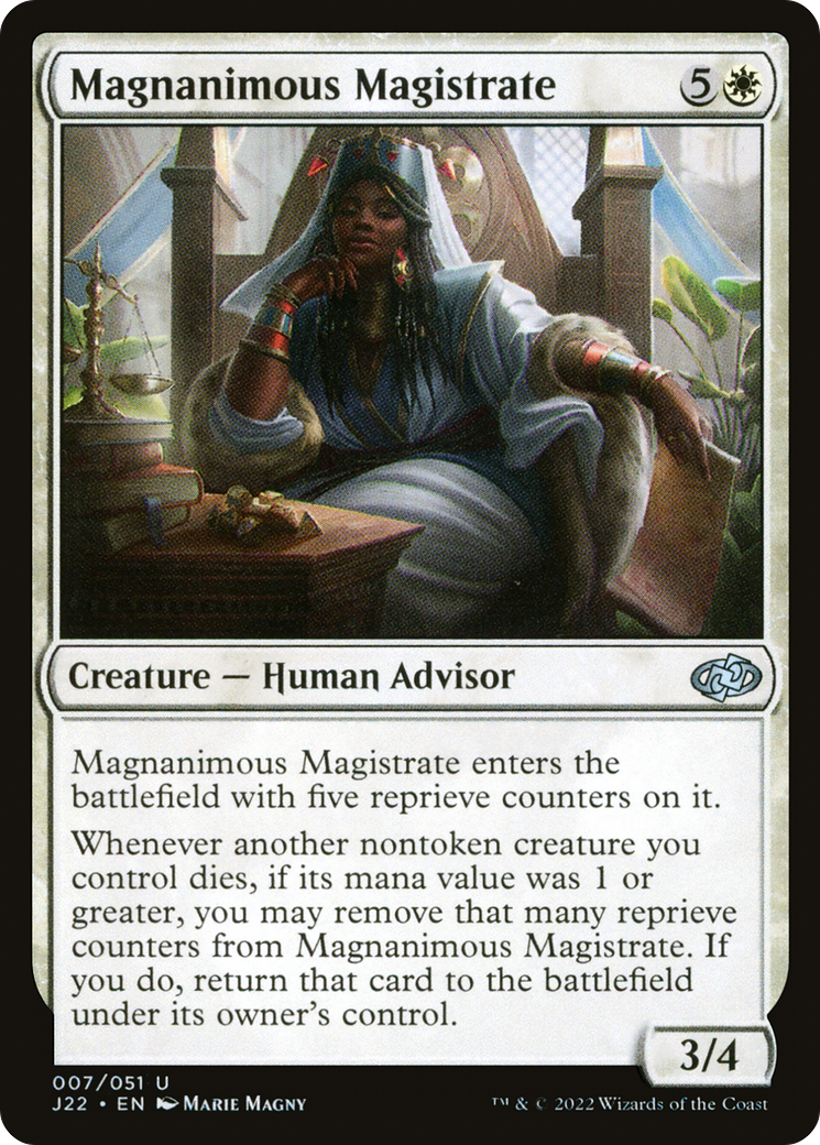 Magnanimous Magistrate (J22-007) - Jumpstart 2022 - Premium MTG Single from Wizards of the Coast - Just $0.25! Shop now at Game Crave Tournament Store