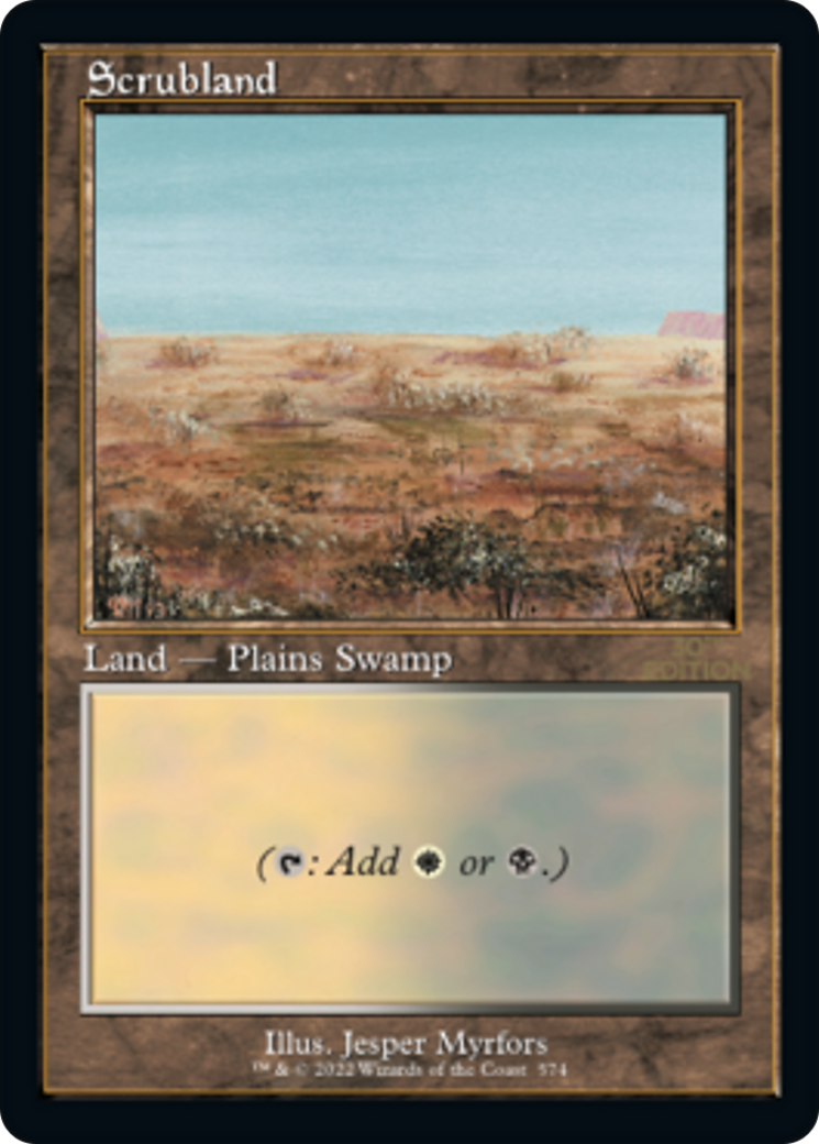 Scrubland (30A-574) - 30th Anniversary Edition - Premium MTG Single from Wizards of the Coast - Just $49.59! Shop now at Game Crave Tournament Store