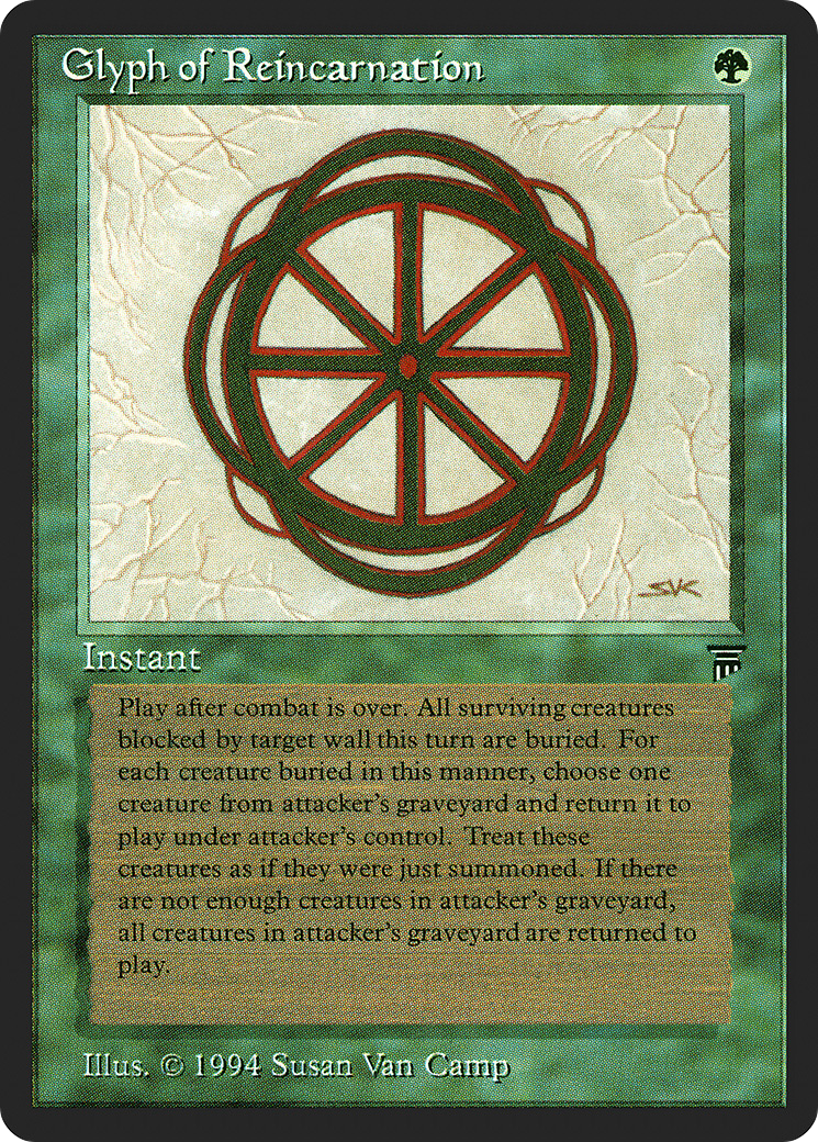 Glyph of Reincarnation (LEG-189) - Legends - Premium MTG Single from Wizards of the Coast - Just $0.10! Shop now at Game Crave Tournament Store