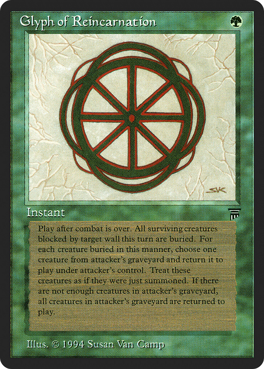 Glyph of Reincarnation (LEG-189) - Legends - Premium MTG Single from Wizards of the Coast - Just $0.10! Shop now at Game Crave Tournament Store