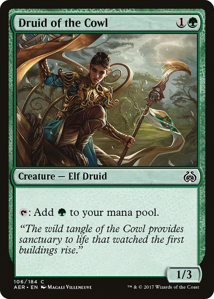 Druid of the Cowl (AER-106) - Aether Revolt - Premium MTG Single from Wizards of the Coast - Just $0.08! Shop now at Game Crave Tournament Store